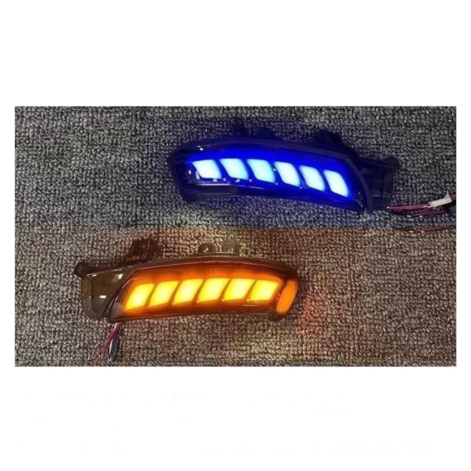 FÜR Prius FÜR Wunsch FÜR Myvi FÜR Krone FÜR REIZ Seitenspiegel Signal Blinker Dynamisch Blaues Licht Weiß Licht Gelb Fluoreszenzlampe Willkommen Licht Auto Blinker Spiegel Indikator(C) von CRUBVQQ