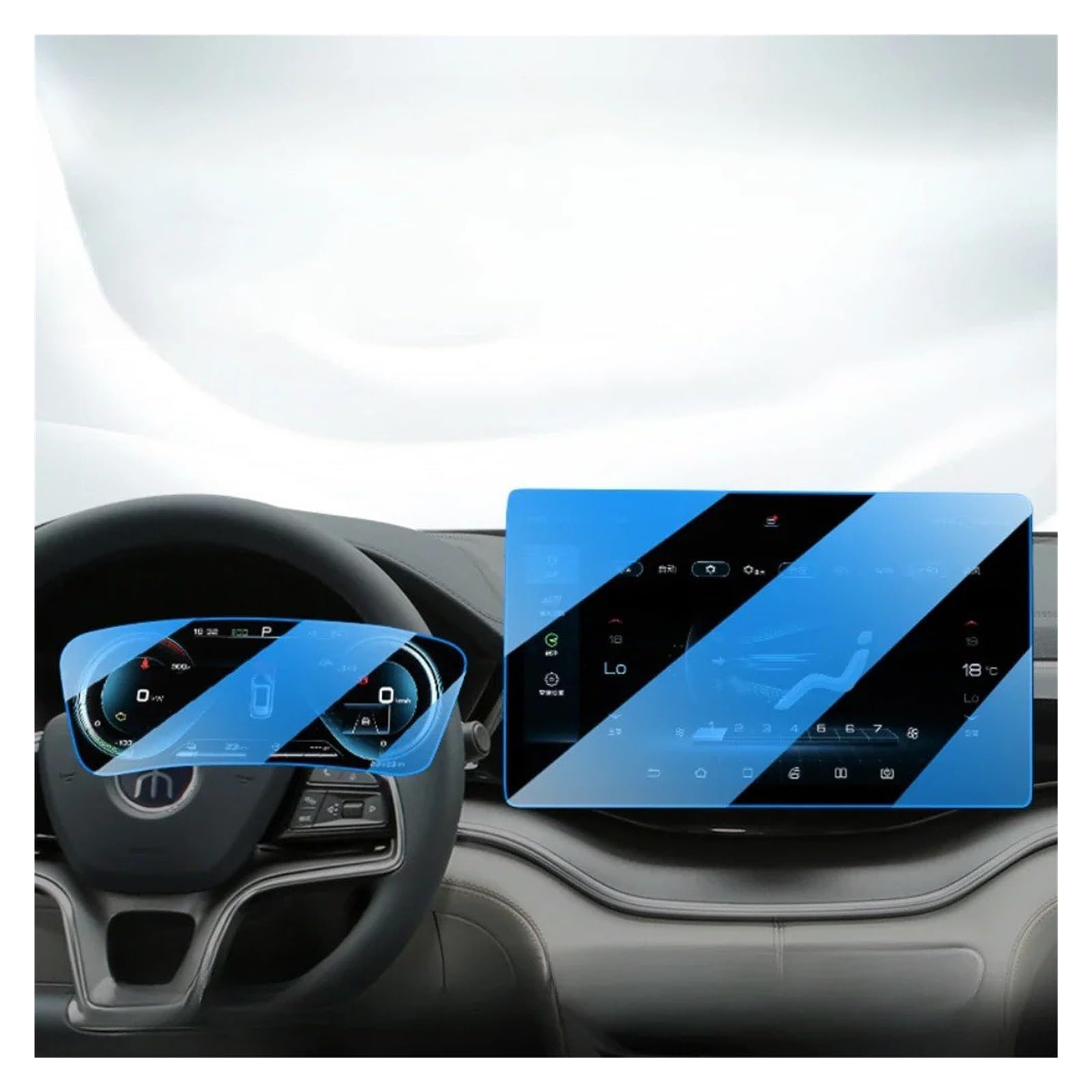 Für BYD For Song For Plus Für DMi EV 2024 2023, Auto-Innenzubehör, Navigationsbildschirm, gehärtetes Glas, Schutzfolie, Anti-Kratzfolie, Navigation, transparenter Displayschutz (ein blauer Augenschutz von CRUBVQQ