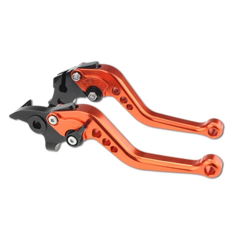 Für Benelli Für TNT 125 135 Für TNT 125 135 2016-2017 CNC-verstellbare Kurze Und Lange Motorradbremskupplungshebel Zubehör Griffgriff Motorrad Kupplung Brems Hebel(Short Orange) von CRUBVQQ