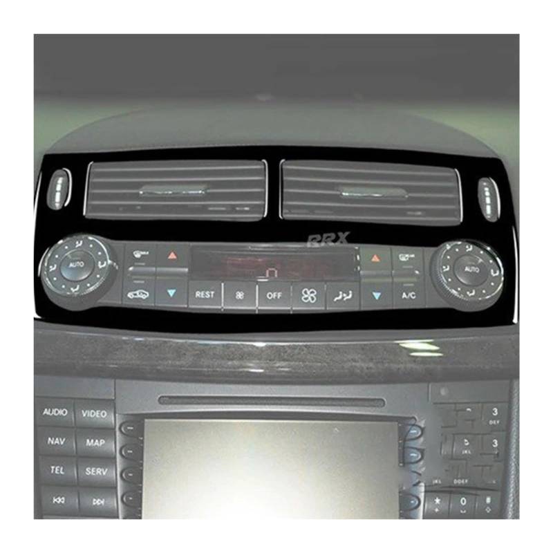 Für Benz Für E-Klasse W211 2003-2009 Klavier Schwarz Zentrale Steuerung Klimaanlage Outlet Scheinwerfer Schalter Panel Trim Aufkleber Auto Zentrale Steuerung Abdeckung Aufkleber(Air Outlet B) von CRUBVQQ