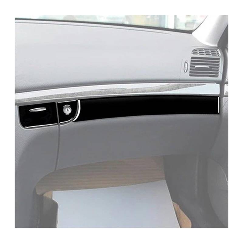 Für Benz Für E-Klasse W211 2003-2009 Klavier Schwarz Zentrale Steuerung Klimaanlage Outlet Scheinwerfer Schalter Panel Trim Aufkleber Auto Zentrale Steuerung Abdeckung Aufkleber(LHD E) von CRUBVQQ