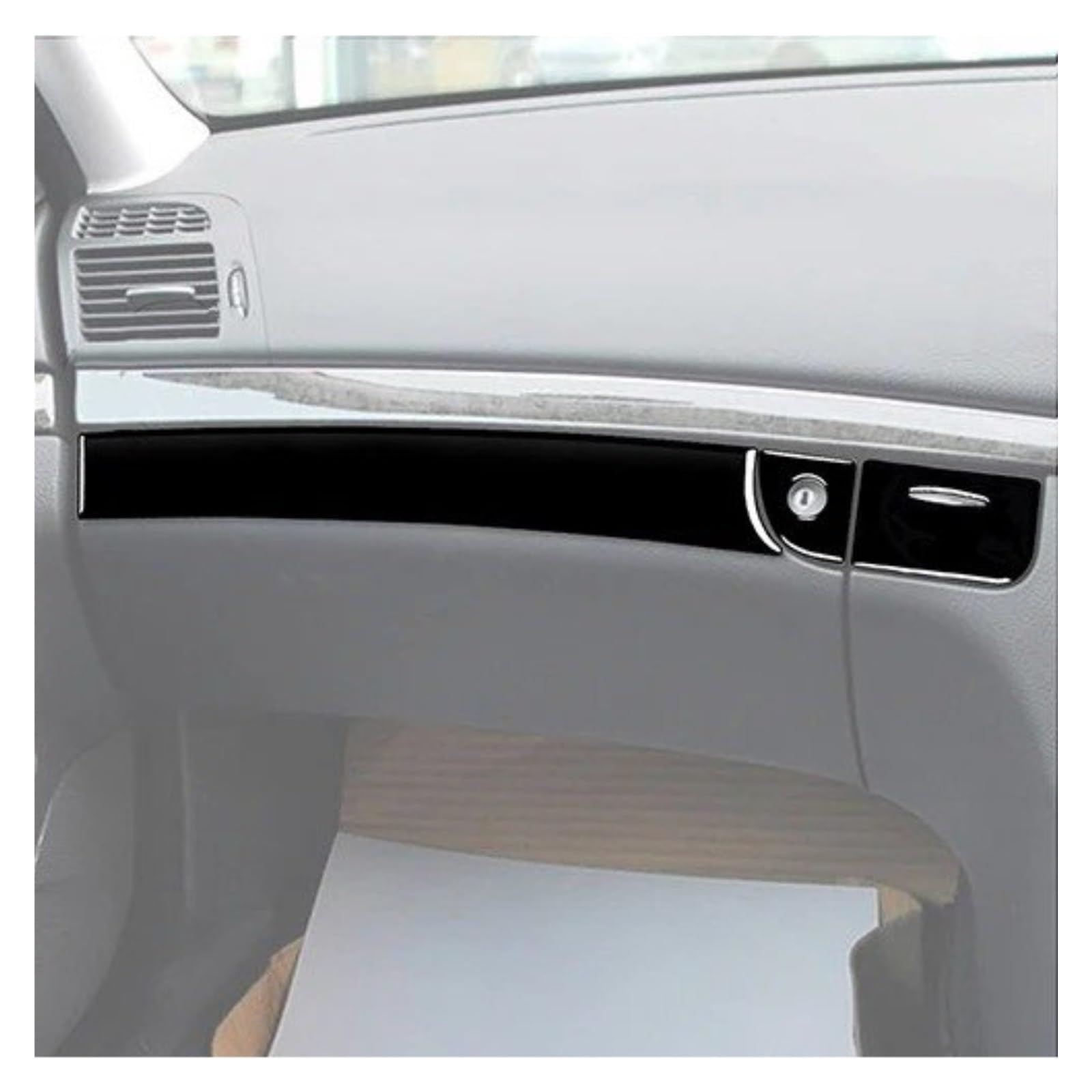 Für Benz Für E-Klasse W211 2003-2009 Klavier Schwarz Zentrale Steuerung Klimaanlage Outlet Scheinwerfer Schalter Panel Trim Aufkleber Auto Zentrale Steuerung Abdeckung Aufkleber(RHD E) von CRUBVQQ