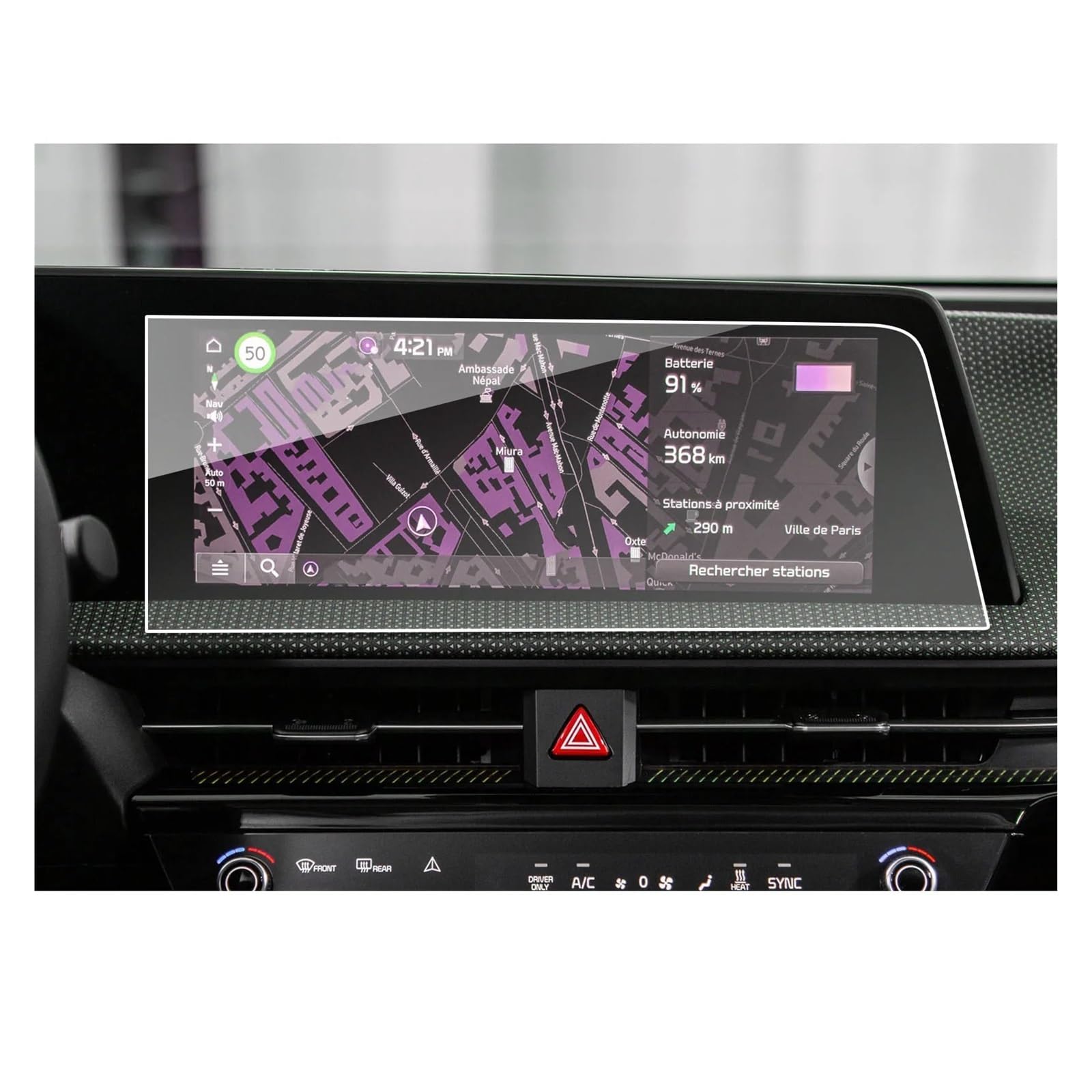 Für EV6 12,3 Zoll 2021 2022 GPS Navigation Touch Center Display Auto Innen Zubehör Screen Protector Navigation Schutzfolie Aus Gehärtetem Glas von CRUBVQQ