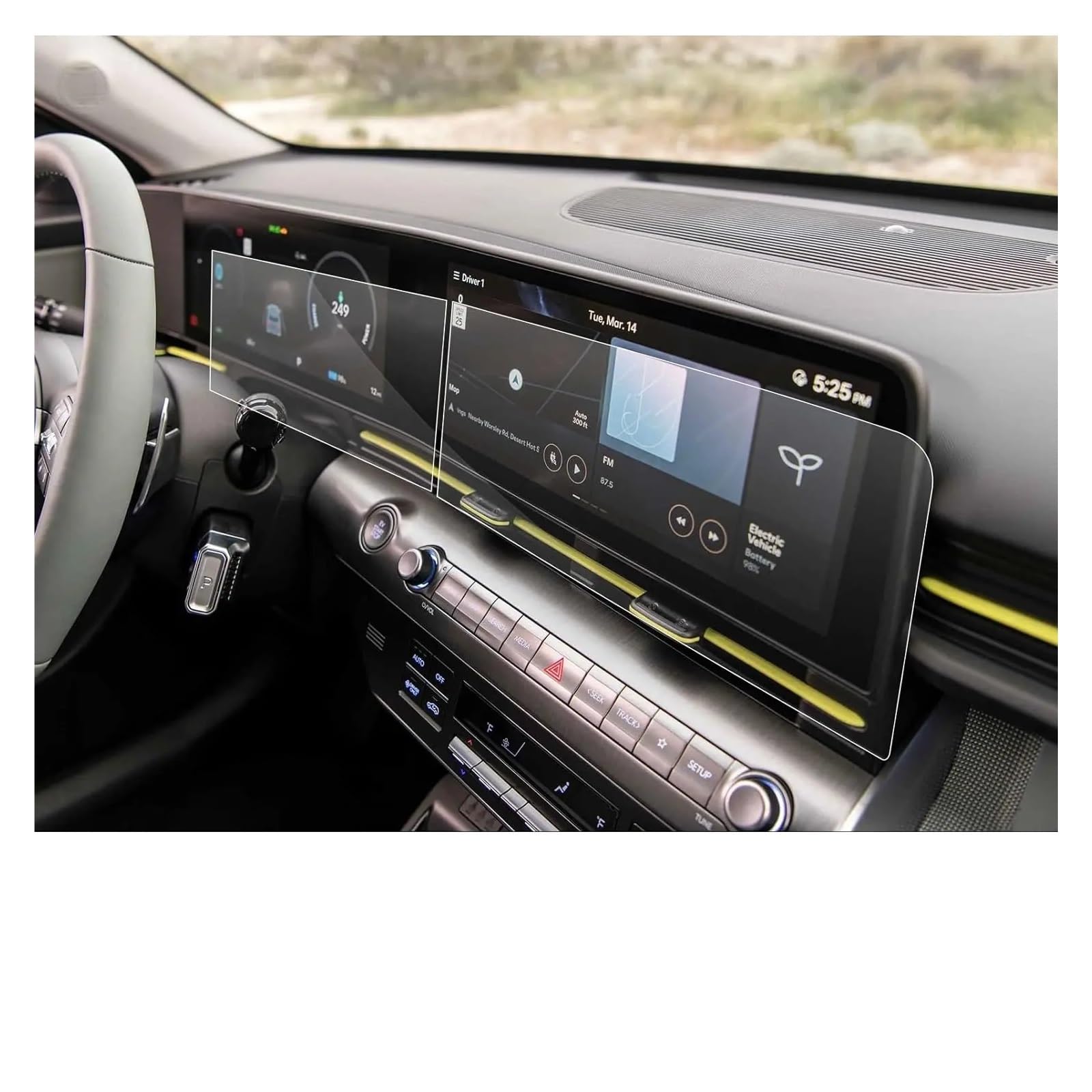 Für Hyundai Für Kona 2024 Auto 12,3 Zoll GPS Navigation Center Touch Und Dashboard PET Screen Protector Film Zubehör Navigation Schutzfolie Aus Gehärtetem Glas von CRUBVQQ