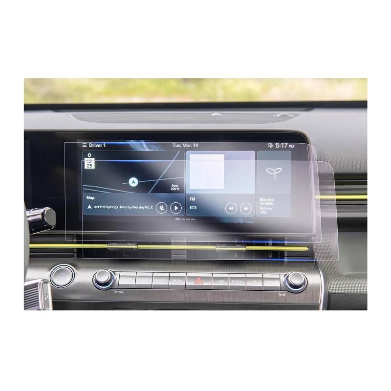 Für Hyundai Für Kona SX2 2023 2024 Autonavigation & LCD-Instrument Nano-Displayschutzfolie Autoinnenausstattung Navigation Schutzfolie Aus Gehärtetem Glas(Navigation Film) von CRUBVQQ