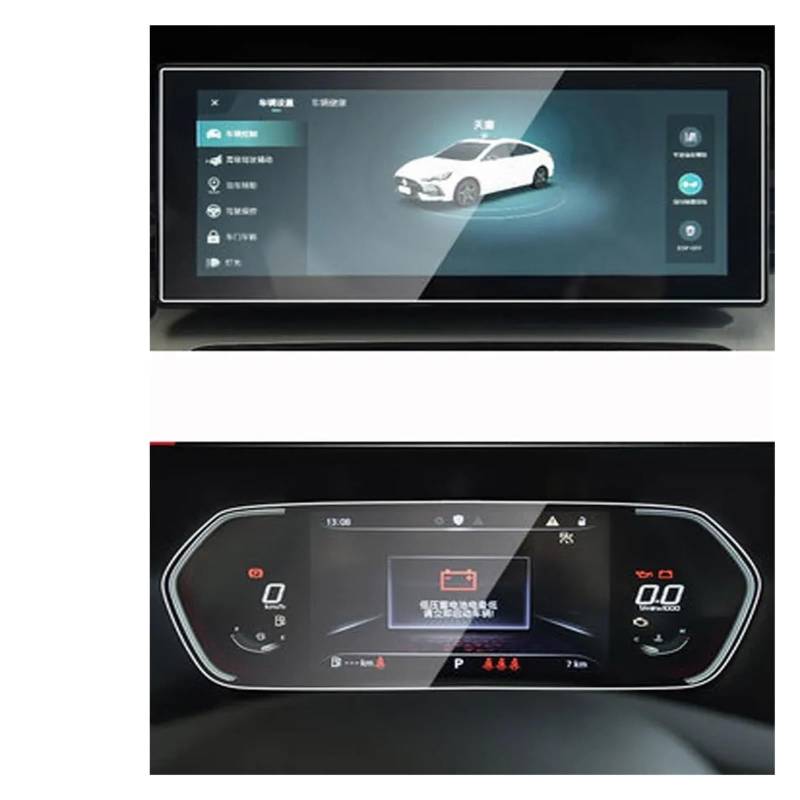 Für MG Für GT 2022 Auto-Infotainment-Radio GPS-Navigation Innenraum-Armaturenbrett-Zubehör Displayschutzfolie Aus Gehärtetem Glas Navigation Schutzfolie Aus Gehärtetem Glas(GPS and Dashboard) von CRUBVQQ