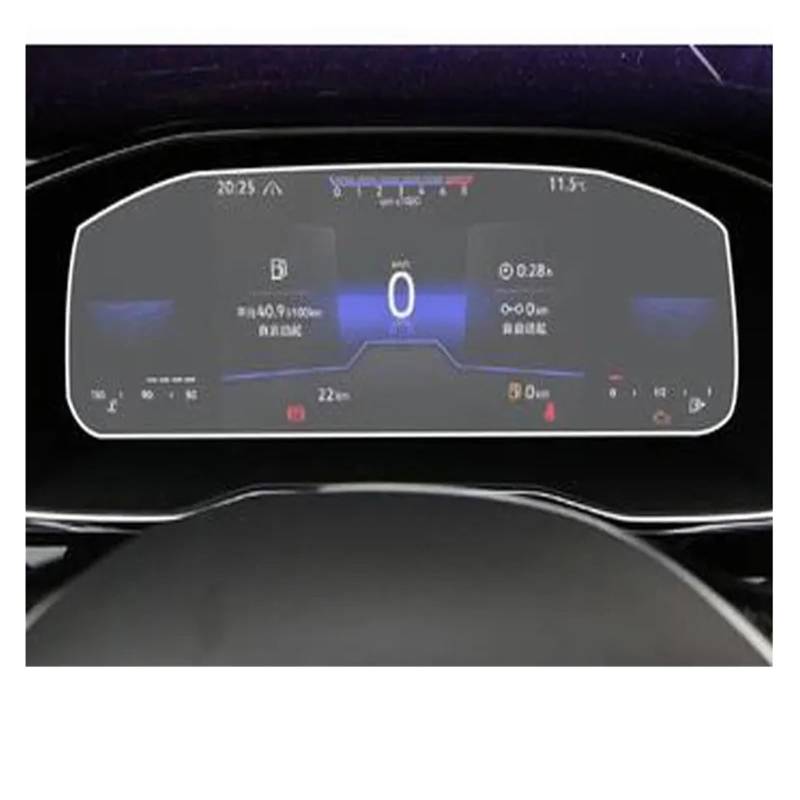 Für Polo 2022 Auto-Armaturenbrett LCD-Bildschirm Gehärtetes Glas Displayschutzfolie Auto-Innenaufkleber Zubehör Navigation Schutzfolie Aus Gehärtetem Glas(A) von CRUBVQQ