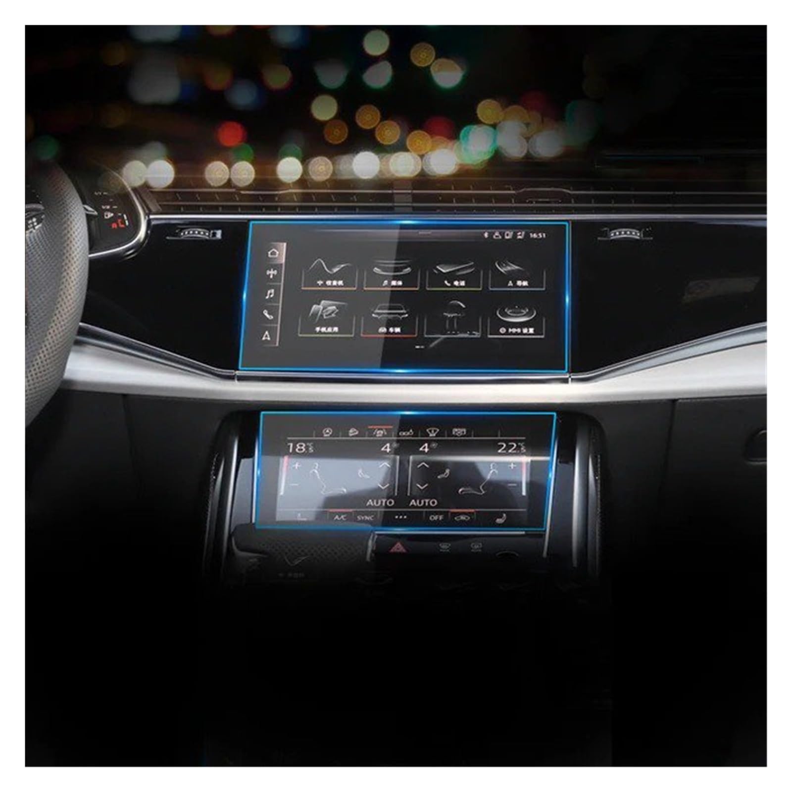 Für Q7 Für Q8 2020 2021 2022 Autonavigationsbildschirm Dashboard-Bildschirm Autoinnenausstattung Schutzfolie Aus Gehärtetem Glas Navigation Schutzfolie Aus Gehärtetem Glas(GPS air Conditioning) von CRUBVQQ