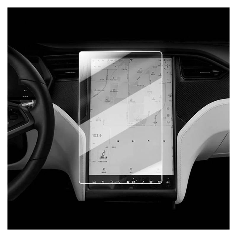 Für Tesla Für Model3 Für Modell YXS 2PACK Glasschutz Center Control Navigation Displayschutzfolie Armaturenbrett Touchscreen Film Navigation Schutzfolie Aus Gehärtetem Glas(Model X) von CRUBVQQ