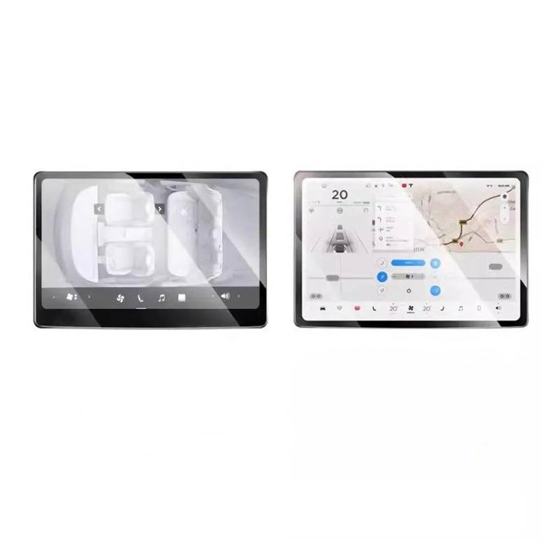 Für Tesla Für Modell 3 2024 15-Zoll-Touchscreen-Schutzabdeckung Für Modell 3 Für Highland 8-Zoll-Heckreihendisplay Gehärtetes Glas HD Transparent Navigation Schutzfolie Aus Gehärtetem Glas(Set) von CRUBVQQ