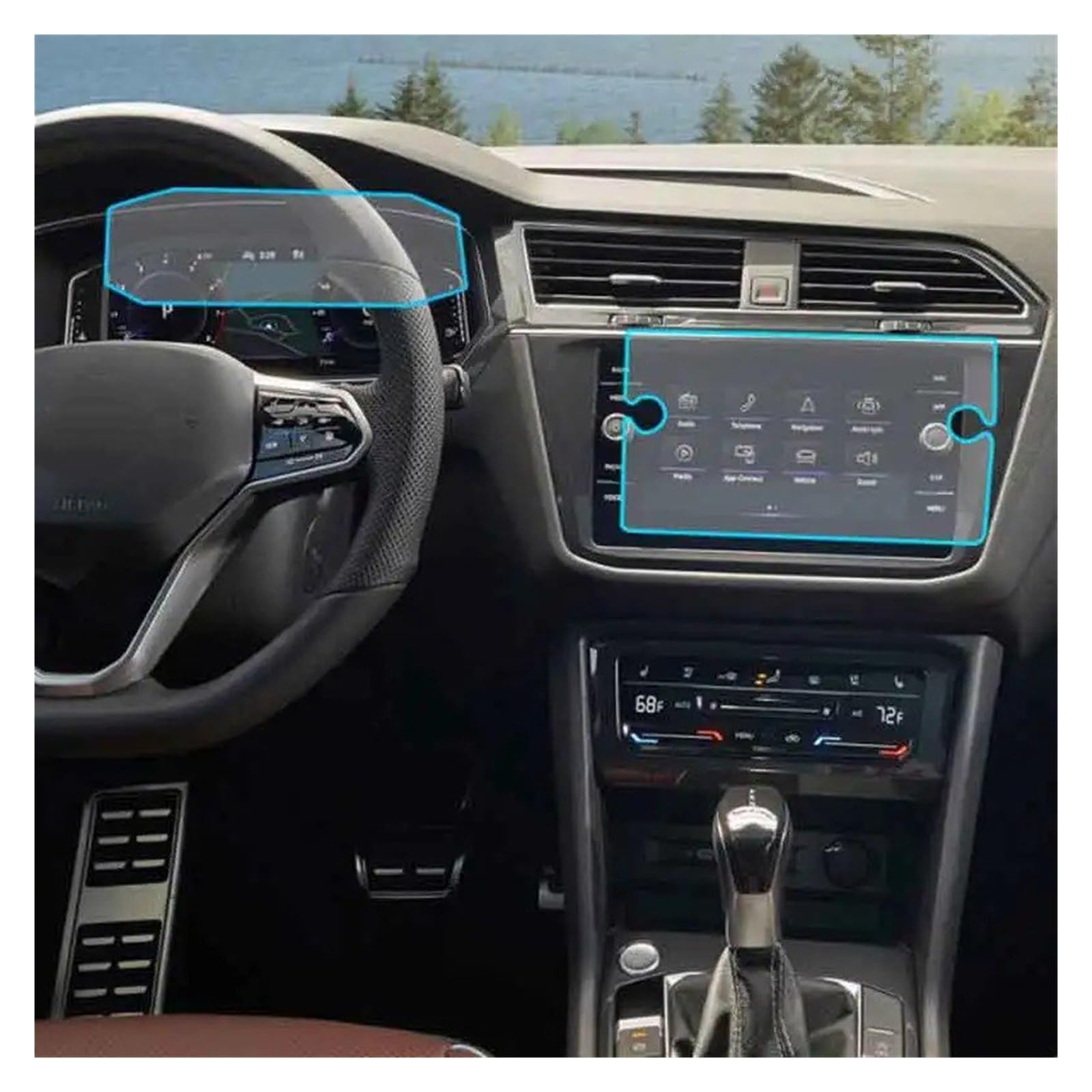 Für Tiguan 2021 2022 Auto Navigation Gehärtetem Glas LCD Screen Schutz Film Aufkleber Dashboard Innen Zubehör Navigation Schutzfolie Aus Gehärtetem Glas(GPS Dash Board) von CRUBVQQ