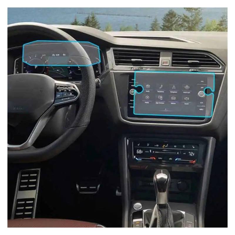 Für Tiguan 2021 2022 Auto Navigation Gehärtetem Glas LCD Screen Schutz Film Aufkleber Dashboard Innen Zubehör Navigation Schutzfolie Aus Gehärtetem Glas(GPS Dash Board) von CRUBVQQ