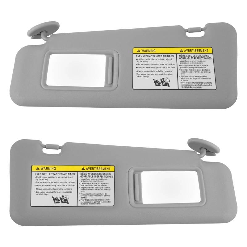 Für Toyota Für Highlander 2008-2013 Auto Sonnenblende Mit Kosmetik Spiegel Abdeckung Platte Für Blockieren Von Sonnenlicht 74320-48500-B0 Inside Sonnenblende Innensonnenblende(Gray a Pairs) von CRUBVQQ