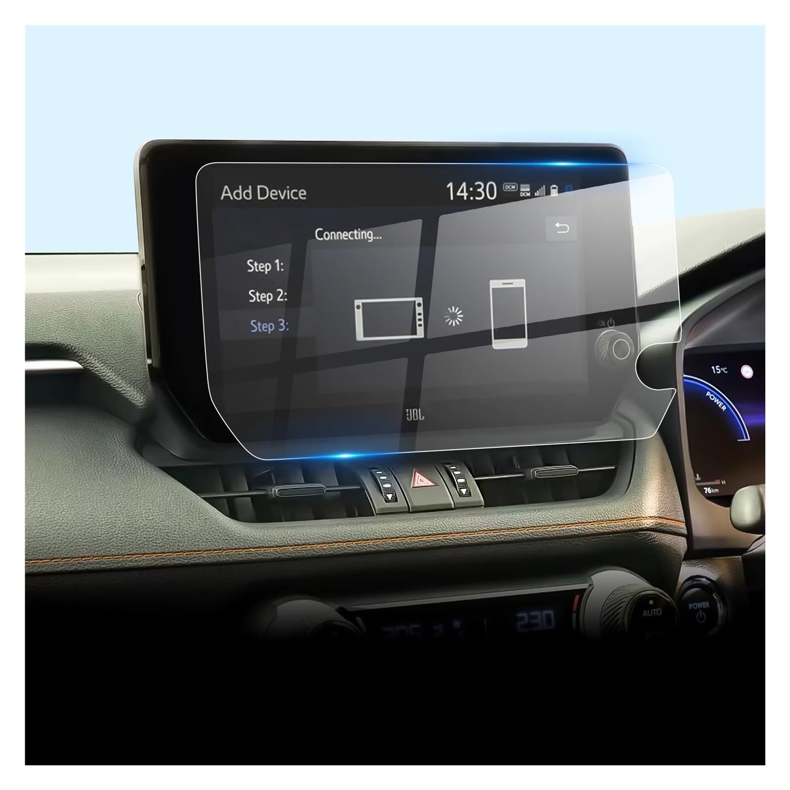 Für Toyota Für RAV4 2023 2024 2025 10,5-Zoll-Auto-Multimedia-Radio-Displayschutzfolie Autozubehör Navigation Schutzfolie Aus Gehärtetem Glas(Right Hand Drive) von CRUBVQQ