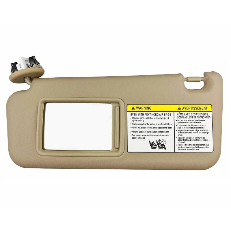 Für Toyota RAV4 2006–2013 Auto-Innen-Sonnenblende mit Make-up-Spiegel, Licht-Sonnenblende 74320-42501-B2 74310-42452-B2 (beige links) von CRUBVQQ