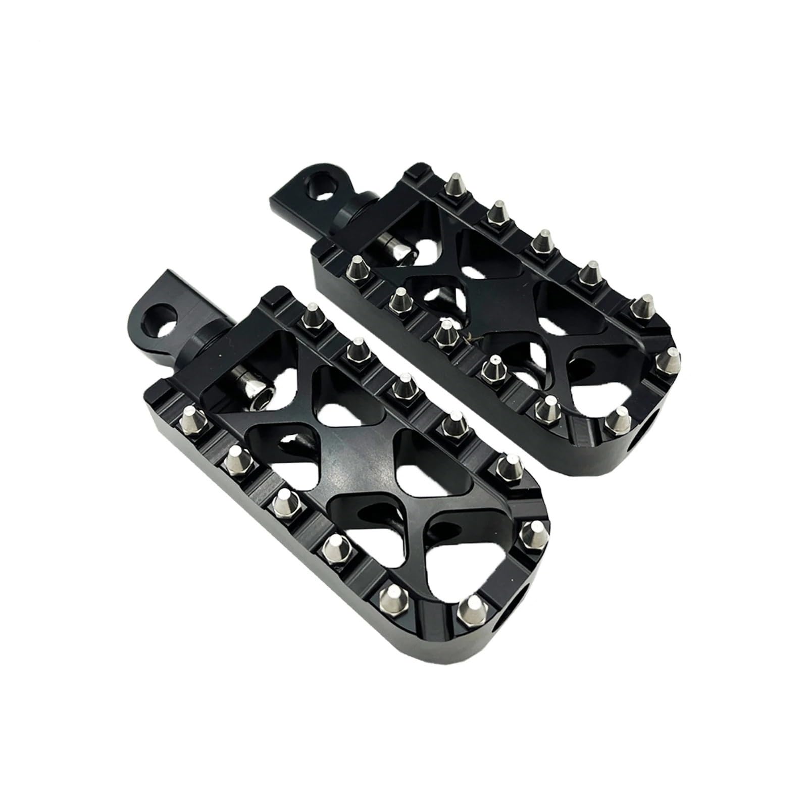 Fussrasten Motorrad Für Dyna Für Softail Für Sportster Für XL Für Eisen Stil Breite Spike Fußrasten Motorrad Fußstütze Pedal Motorrad Pedal(Black Silver) von CRUBVQQ