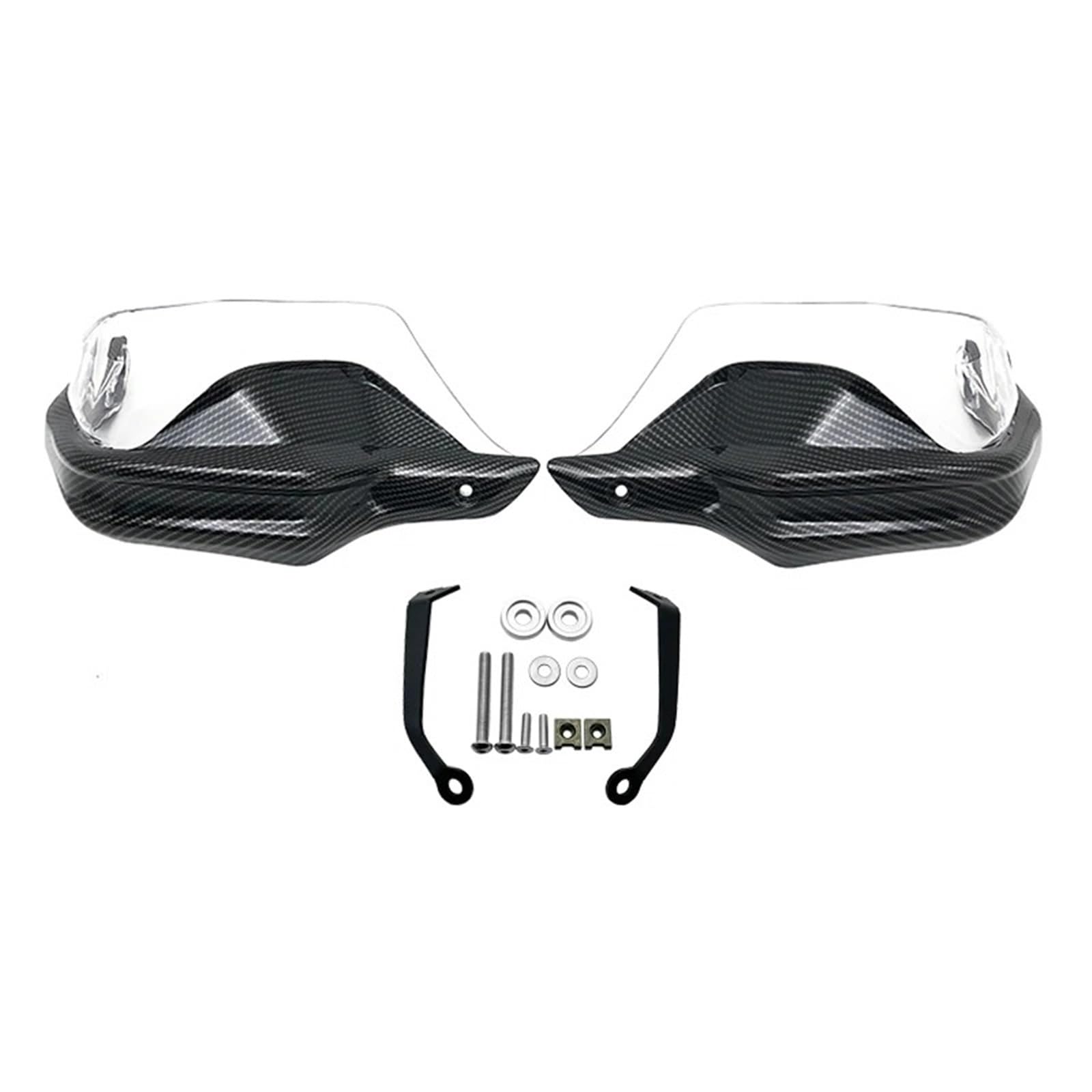 Motorrad Handschützer Für CFMOTO Für 650MT Für 400MT Hand Handprotektoren Schild Guards Windschutzscheibe Hand Wind Schutz Motorrad Zubehör Lenker Handschutz(Carbon Clear Set) von CRUBVQQ