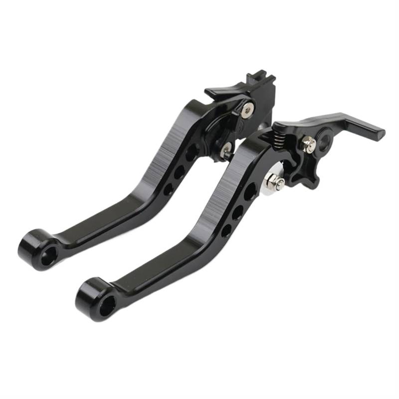 Motorrad Kupplung Bremshebel Für Motorräder Für Roller Für Scheibenbremshebel Links Trommelkupplung Einstellbar 6X CNC Universal Aluminium Motorrad Handhebel Bremshebel Kupplungss(Black 1 Pair) von CRUBVQQ