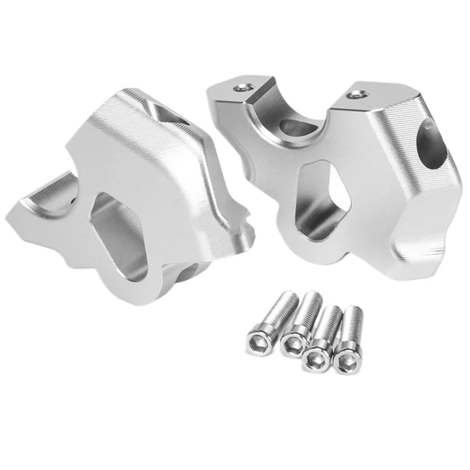 Motorrad Lenker Riser Für R1300GS 2024 Motorrad Lenker Riser Drag Griff Bar Clamp Verlängern Adapter Erhöhung Klemme Montieren Lenker Riser(Silver) von CRUBVQQ