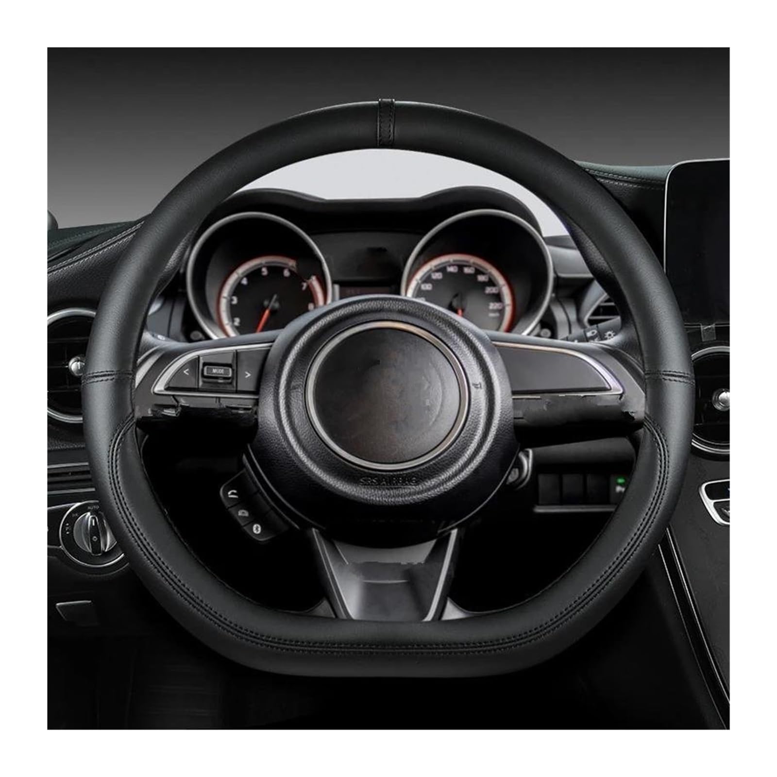 Steering Wheel Cover Für Citroen Für C3 Für AIRCROSS 2017 2018 2019 2020 2021 2 D Typ Lenkrad Abdeckung Lenkradabdeckung(BLACK) von CRUBVQQ