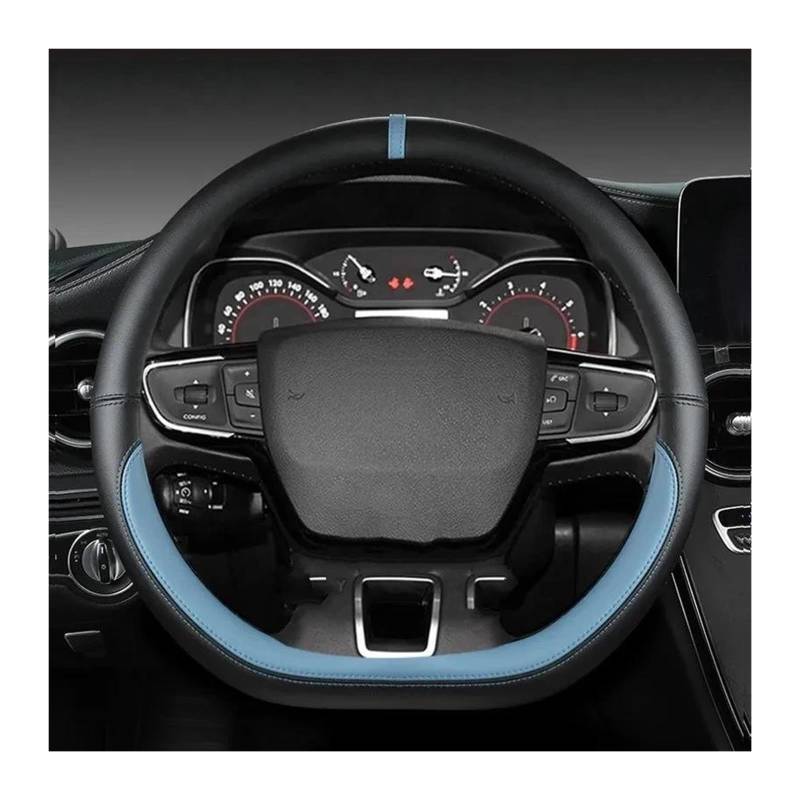 Steering Wheel Cover Für Hyundai Für Ioniq 5 2016 2017 2018 2019 2020 2021 2022 Auto Lenkrad Abdeckung D Form PU Leder Auto Zubehör Innen Lenkradabdeckung(Blue) von CRUBVQQ