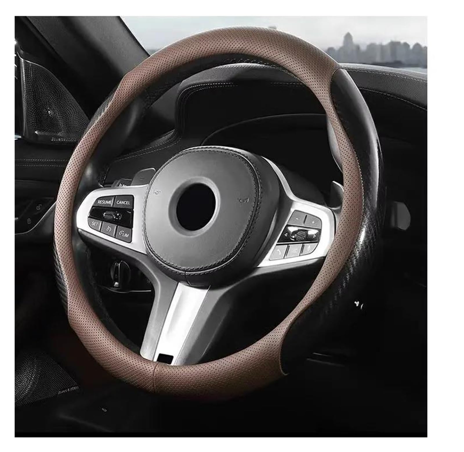 Steering Wheel Cover Für Kia Für Sportage Für Picanto Für Proceed Für Xceed Für Ceed Für Rio Carbon Auto Lenkrad Abdeckung Lenkradabdeckung(Black) von CRUBVQQ