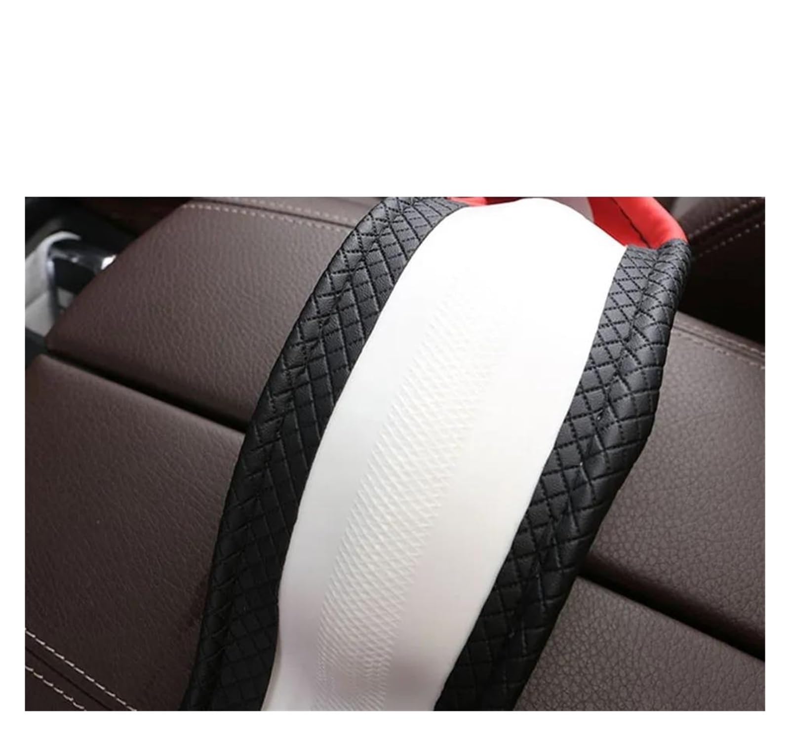 Steering Wheel Cover Für Lincoln Alle Modelle Navigator Für MKS Für MKZ Für MKC Für MKX Für MKT Auto Styling Autozubehör Universal PU Leder Lenkrad Abdeckung Lenkradabdeckung(Black Orange) von CRUBVQQ