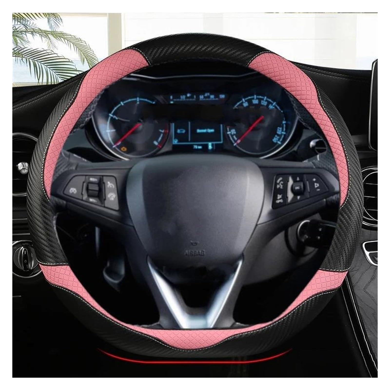 Steering Wheel Cover Für Opel Für Astra 2015-2021 Für Corsa Für Combo Für Mokka 2018-2021 Für Grandland X Für Insignia CT 2017-2022 Auto Lenkrad Abdeckung D Lenkradabdeckung(PINK) von CRUBVQQ