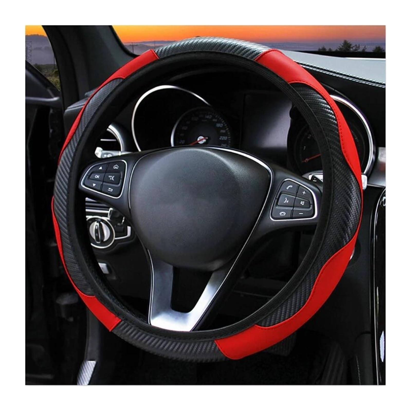 Steering Wheel Cover Für Peugeot 207 206 208 2008 2020 307 308 SW 3008 301 508 5008 Für Rifter Für Auto Zubehör Innen Leder Auto Lenkrad Abdeckung Lenkradabdeckung(Black) von CRUBVQQ