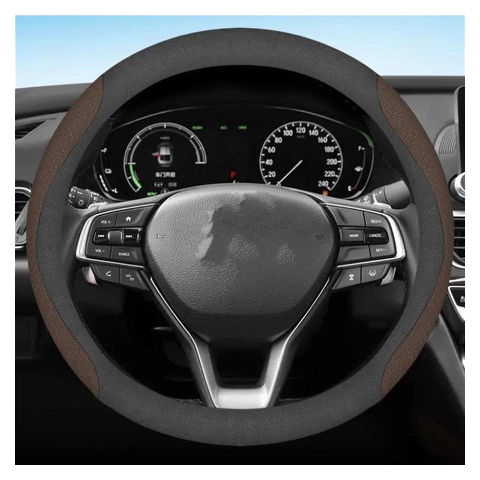 Steering Wheel Cover Für Shuttle 2015 2019 Auto Lenkrad Abdeckung Nicht Slip 11 Farbe Leder 38 cm Auto Innen Zubehör Lenkradabdeckung(2) von CRUBVQQ