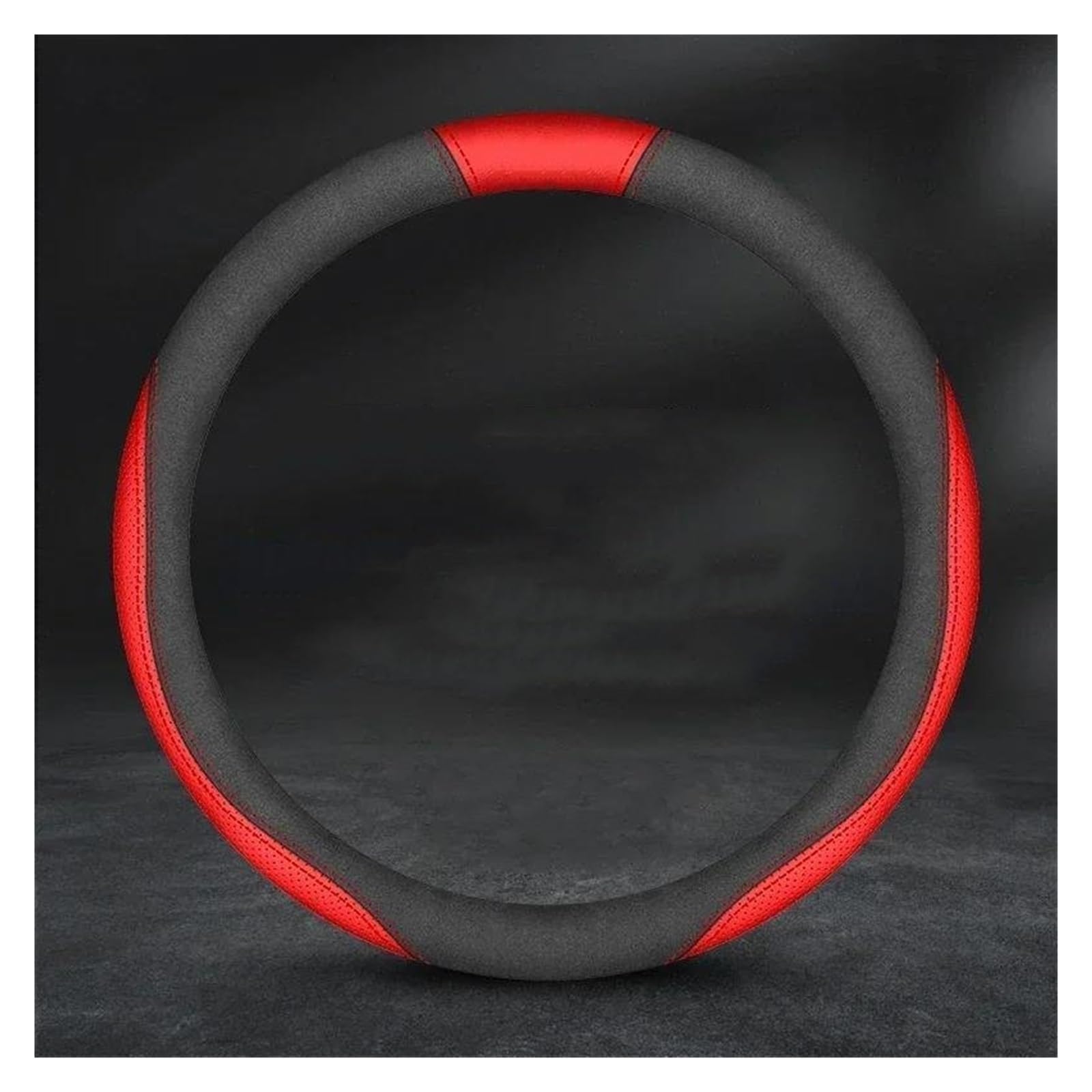 Steering Wheel Cover Für Tesla Für Modell 3 XSY 2021 2022 2023 Auto Wildleder Carbon Faser Leder Lenkrad Abdeckung Lenkradabdeckung(O Style 3 red) von CRUBVQQ