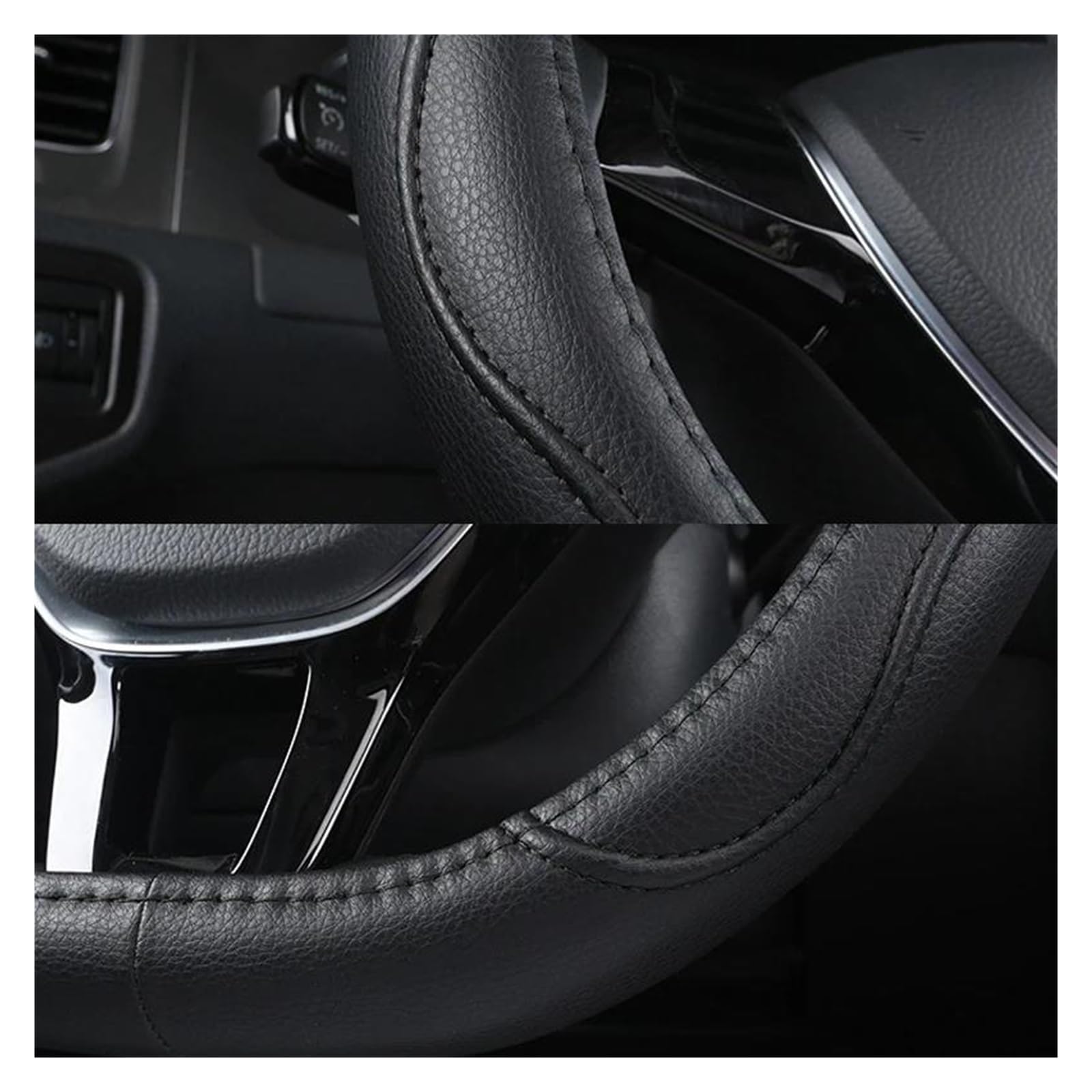 Steering Wheel Cover Für VW Für Sharan Für Passat Caddy Für Touran Für Tiguan Für Golf Polo Für Teramont Für Atlas Für T-Roc Für T-cross OD Typ Auto Lenkrad Abdeckung Lenkradabdeckung(Red Thread O-typ von CRUBVQQ