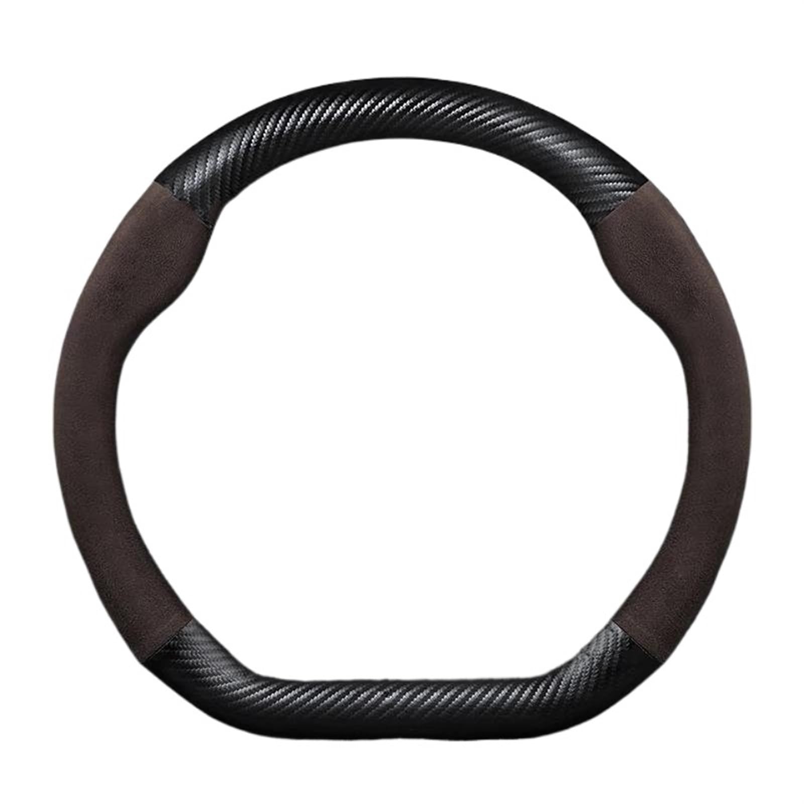 Steering Wheel Cover Für Volvo Für Polestar 1-5 2023 Auto Zubehör Echtes Leder Auto Lenkrad Abdeckung Wildleder Carbon Faser 38 cm Lenkradabdeckung(3) von CRUBVQQ