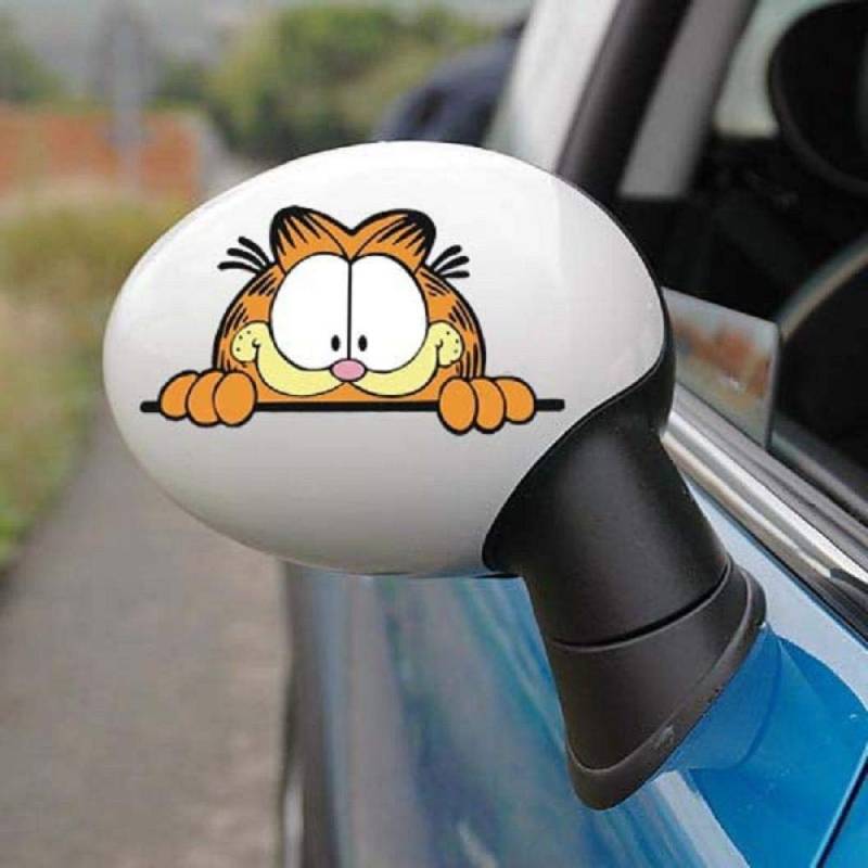 CSCH Auto-Aufkleber Car Sticker Garfield Cartoon Cute Colorful Creative Decal Rearview Mirror Waterproof 14x8cm von CSCH