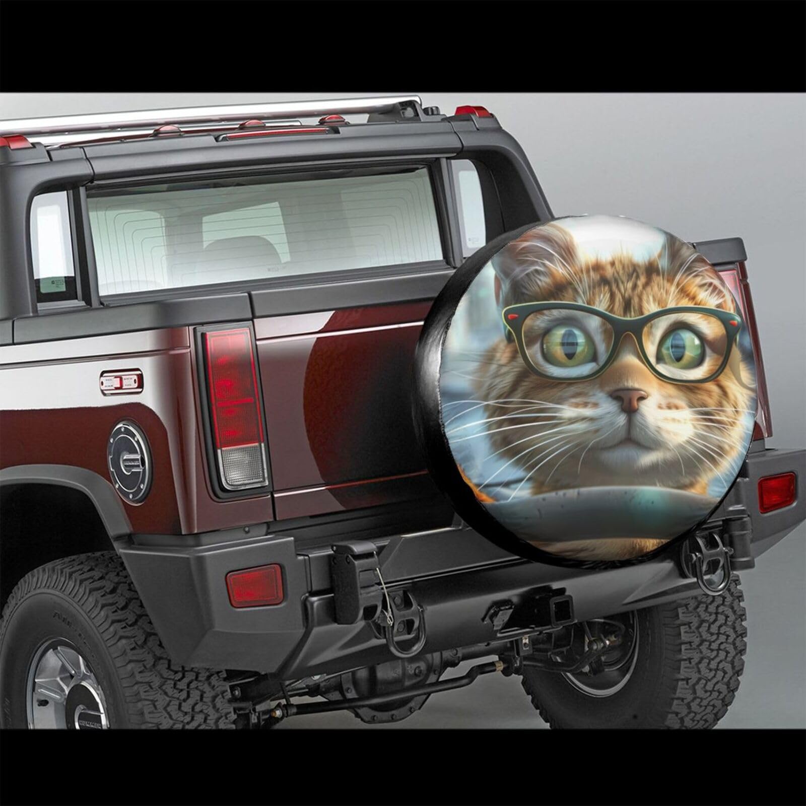Bedbliss Cat Ersatzreifenabdeckung – wasserdichte Universal-Ersatzradabdeckung – für Anhänger, Camper, SUV, 40,6 cm (16 Zoll) von CSIVKEJ