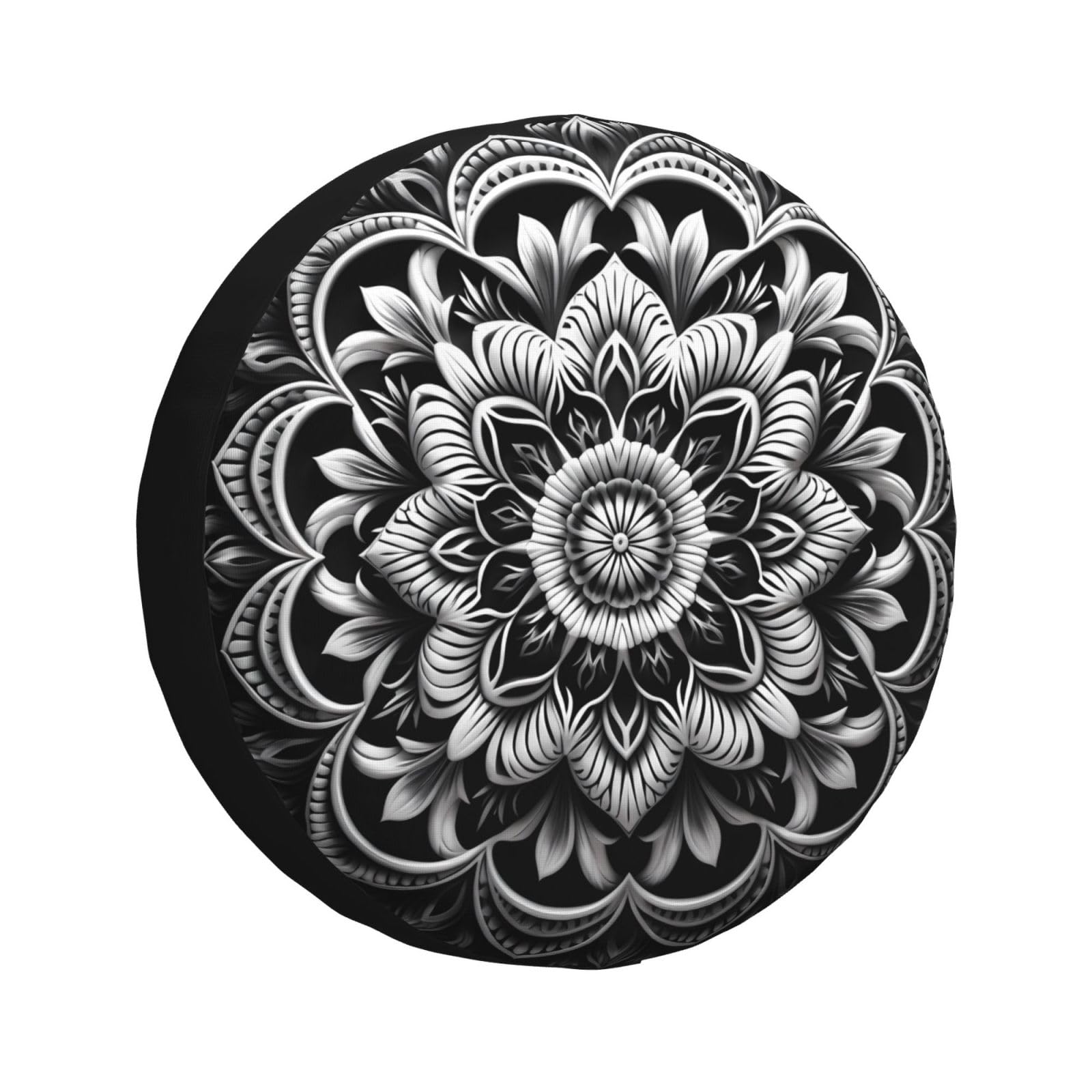 CSIVKEJ Bohemian Black Print Ersatzreifenabdeckung Staubdichte Abdeckung passend für Wohnmobil, SUV und viele Fahrzeuge 35,6 cm (14 Zoll) von CSIVKEJ