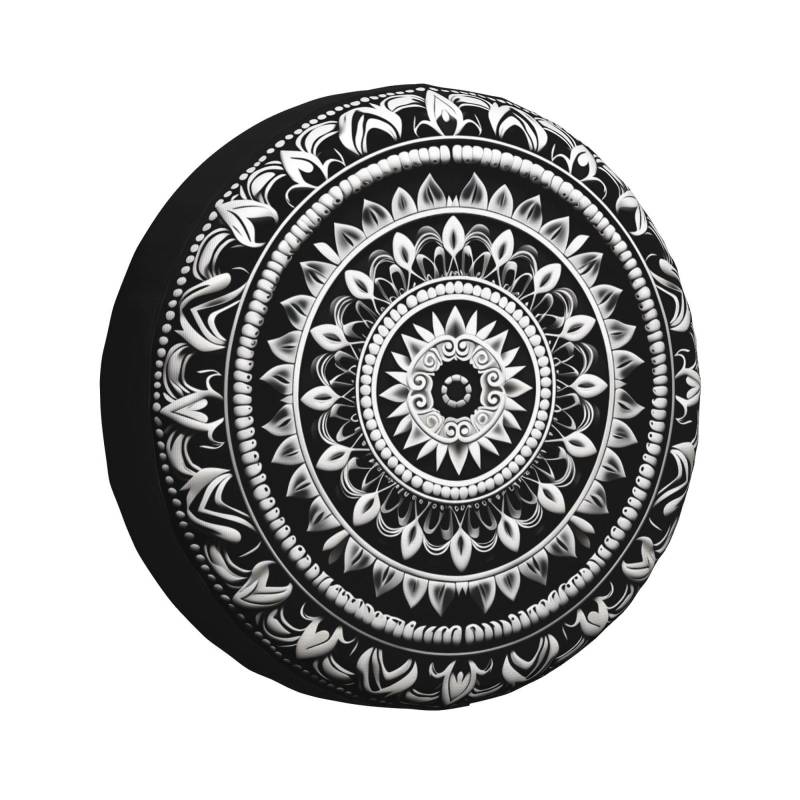 CSIVKEJ Bohemian Black Print Ersatzreifenabdeckung Staubdichte Abdeckung passend für Wohnmobil, SUV und viele Fahrzeuge 38,1 cm (15 Zoll) von CSIVKEJ