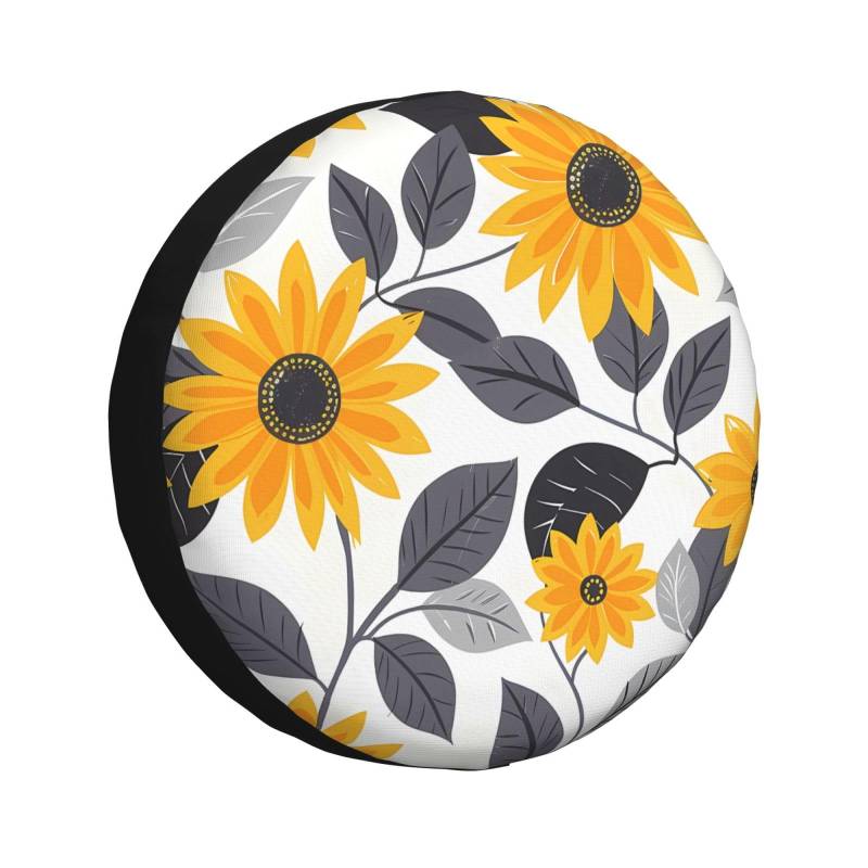 CSIVKEJ Ersatzreifenabdeckung mit Sonnenblumen-Druck, staubdicht, passend für Wohnmobile, SUVs und viele Fahrzeuge, 40,6 cm (16 Zoll) von CSIVKEJ