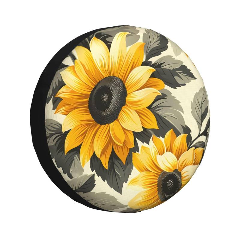 CSIVKEJ Ersatzreifenabdeckung mit Sonnenblumen-Druck, staubdicht, passend für Wohnmobile, SUVs und viele Fahrzeuge, 43,2 cm (17 Zoll) von CSIVKEJ