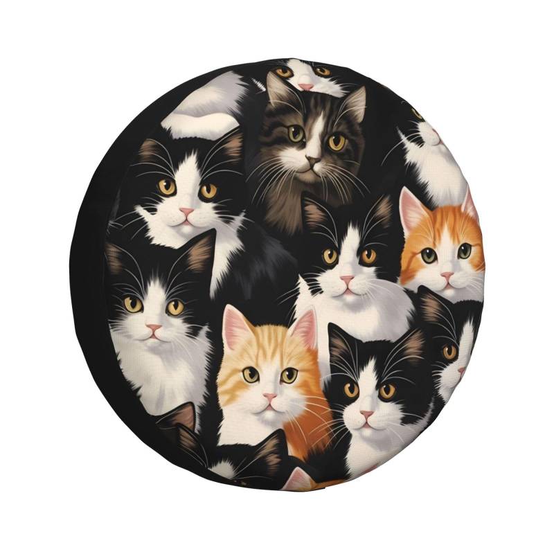 CSIVKEJ I Kitten Collage Print Ersatzreifenabdeckung, staubdicht, passend für Wohnmobile, SUVs und viele Fahrzeuge, 35,6 cm (14 Zoll) von CSIVKEJ