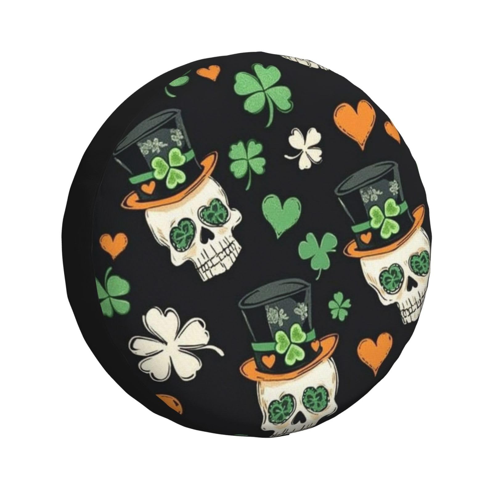 CSIVKEJ St. Patrick Ersatzreifenabdeckung mit Totenkopf-Aufdruck, staubdicht, passend für Jeep, Anhänger, Wohnmobil, SUV und viele Fahrzeuge, 43,2 cm (17 Zoll) von CSIVKEJ