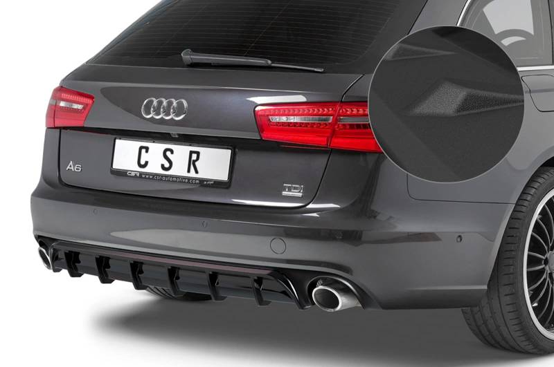 CSR-Automotive Heckansatz / Heckspoilerlippe Kompatibel mit / Ersatz für Audi A6 C7 (4G) mattschwarz Heckansatz von CSR - Automotive