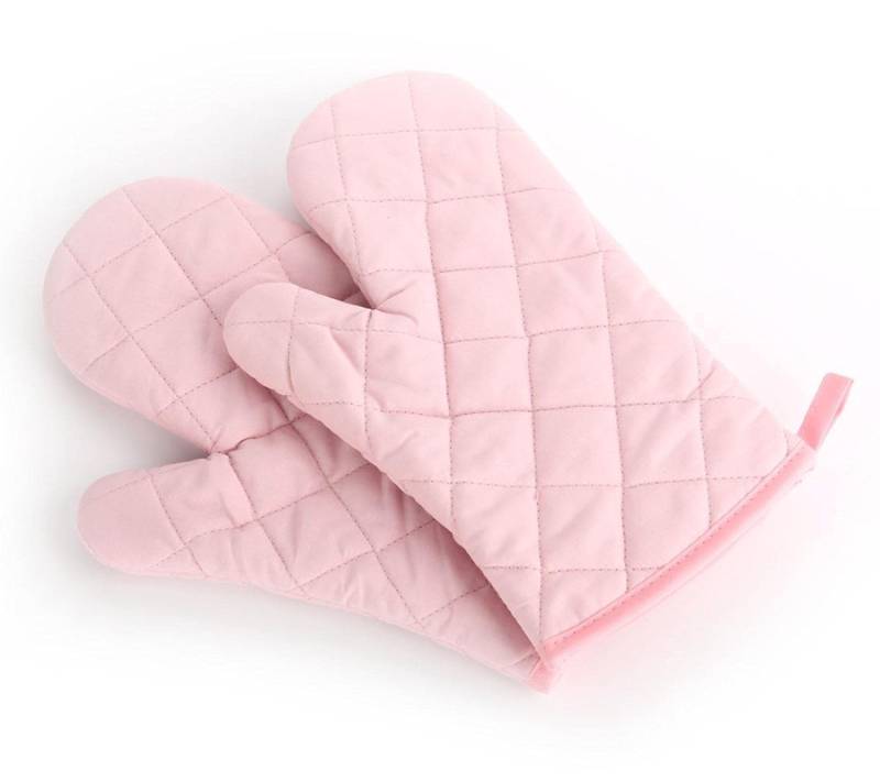 Einfarbig, gesteppt, Mikrowellenherd, Verbrühschutz, Wärmeisolierung, hohe Temperaturbeständigkeit, rutschfeste Handschuhe, Küchenofen, Backen/162(Quilted Pink (Single Price)) von CSSWLAI