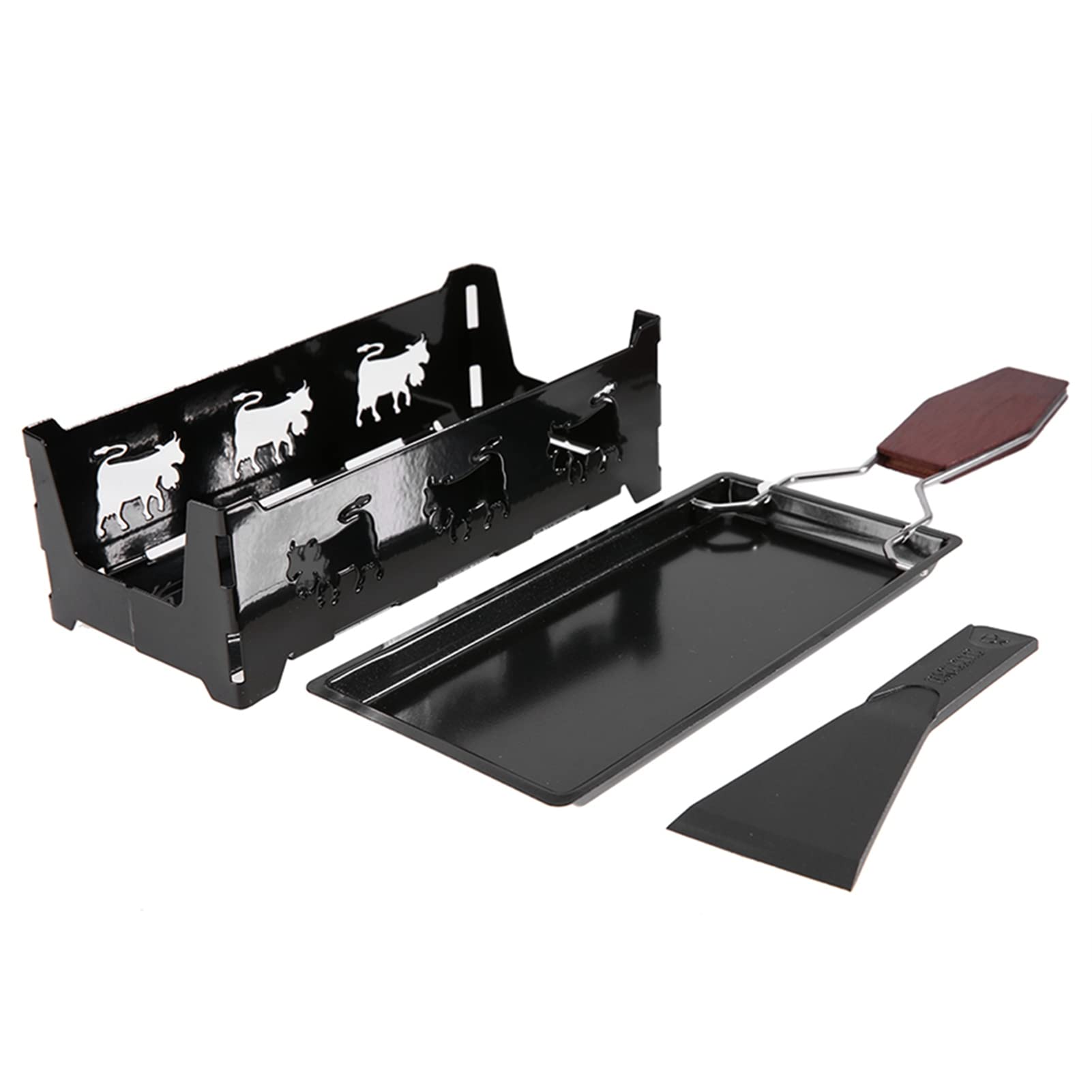 Käse-Raclette-Set, tragbar, antihaftbeschichtet, Käse-Raclette-Rost, Backblech, Herd mit Holzgriff, Grillwerkzeug for Zuhause und Küche/184 von CSSWLAI