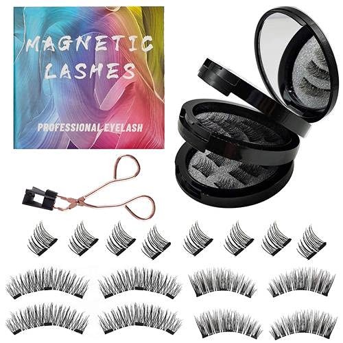 Magnetische Wimpern ohne Eyeliner, wiederverwendbares magnetisches Wimpernset, Doppelte magnetische Wimpern, Doppelte magnetische Wimpern, magnetische Wimpern, natürlicher Look, natürlich und buschig, von CSSWLAI