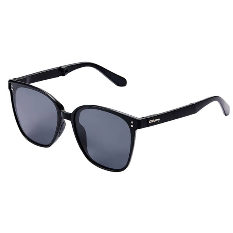 Sonnenbrille, polarisiert, UV400-Schutz, blendfrei, faltbarer Rahmen mit kostenlosem tragbarem Etui for Damen und Herren, SNG3M424/502(Black) von CSSWLAI