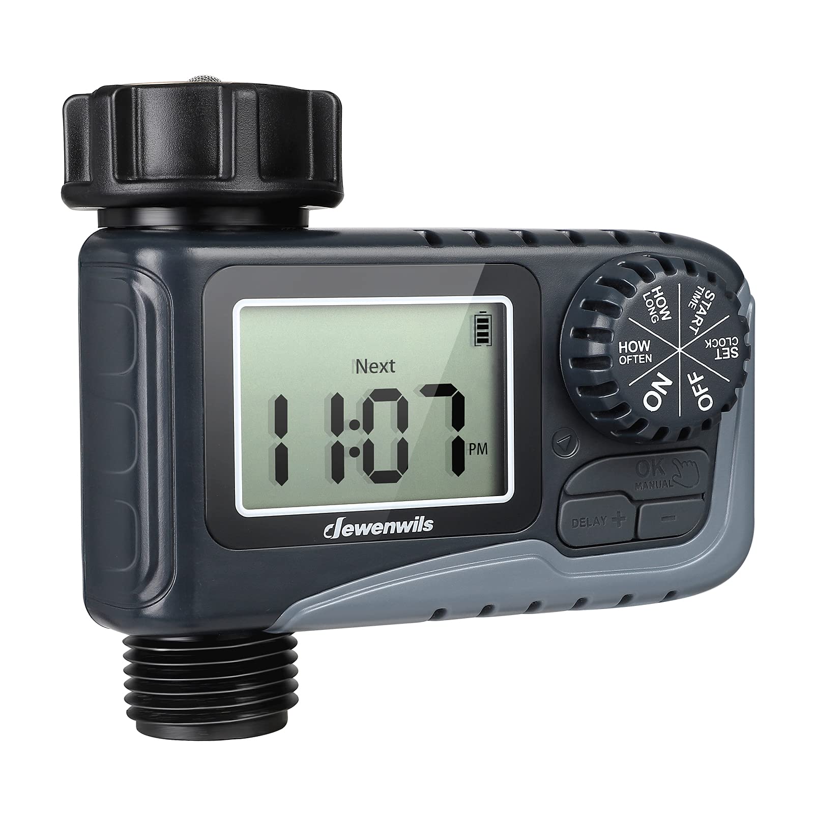 Sprinkler-Wassertimer, Programmierbarer Gartenschlauch-Timer for den Außenbereich mit automatischem Wasserhahn-Bewässerungstimer for die Rasenbewässerung im Hof, automatischer manueller Regenverzögeru von CSSWLAI