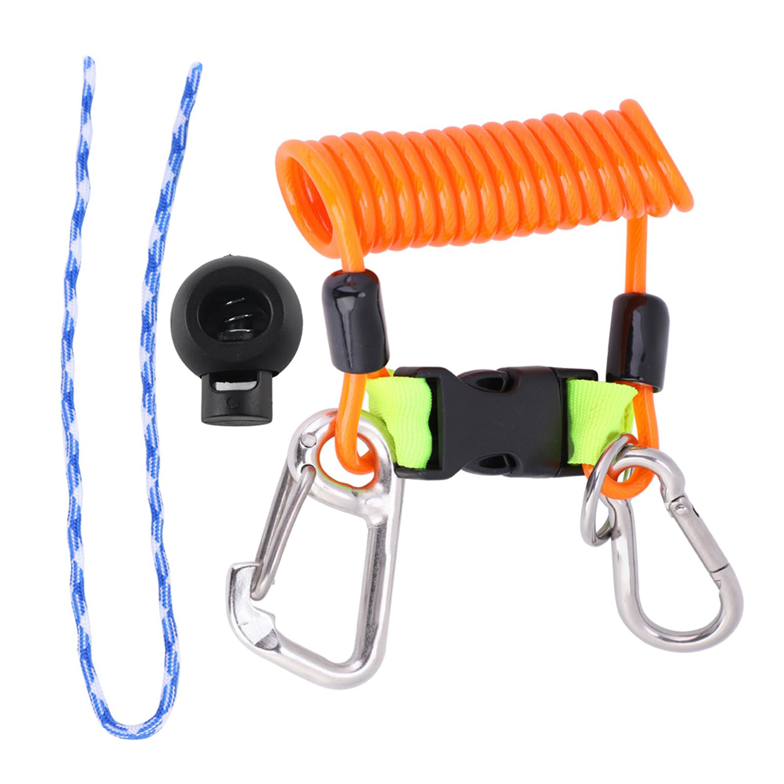 Tauch-Lanyard Keep Diving Anti-Lost Spring Coil Lanyard Sicherheits-Notfallwerkzeug mit Schnellverschluss Scuba Diving Coil Landyard/195(Orange) von CSSWLAI