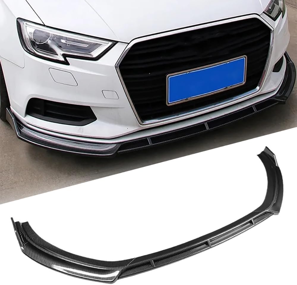 Auto Frontlippe Frontspoiler für Audi A3 8V Limousine Standard Edition 2017 2018 2019 2020,ABS Kratzfest Kollisionssicher Front stoßstangen Lippenspoiler Flügel Exterieur Zubehör von CSYKKL