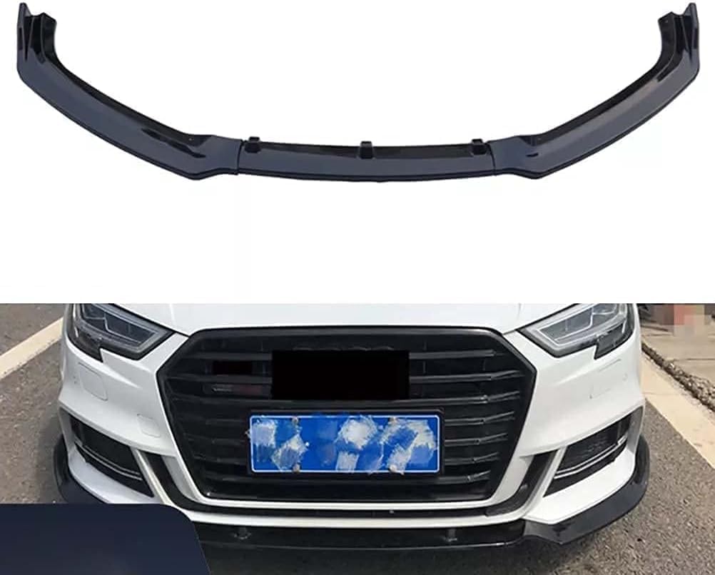 Auto Frontlippe Frontspoiler für Audi A3 S-Line 8V 2017-2018,ABS Kratzfest Kollisionssicher Front stoßstangen Lippenspoiler Flügel Exterieur Zubehör von CSYKKL